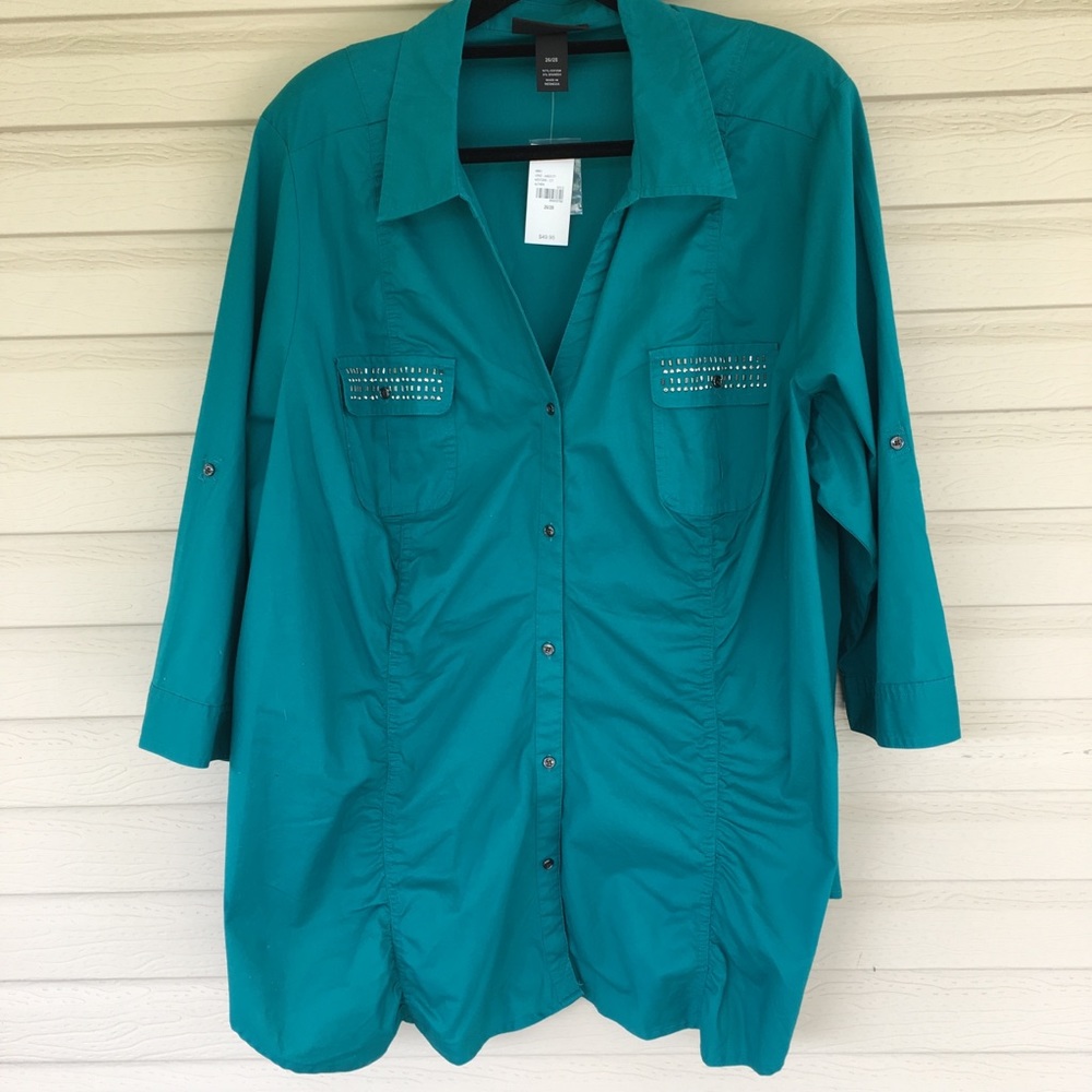 Lane Bryant Teal Green Shirt
